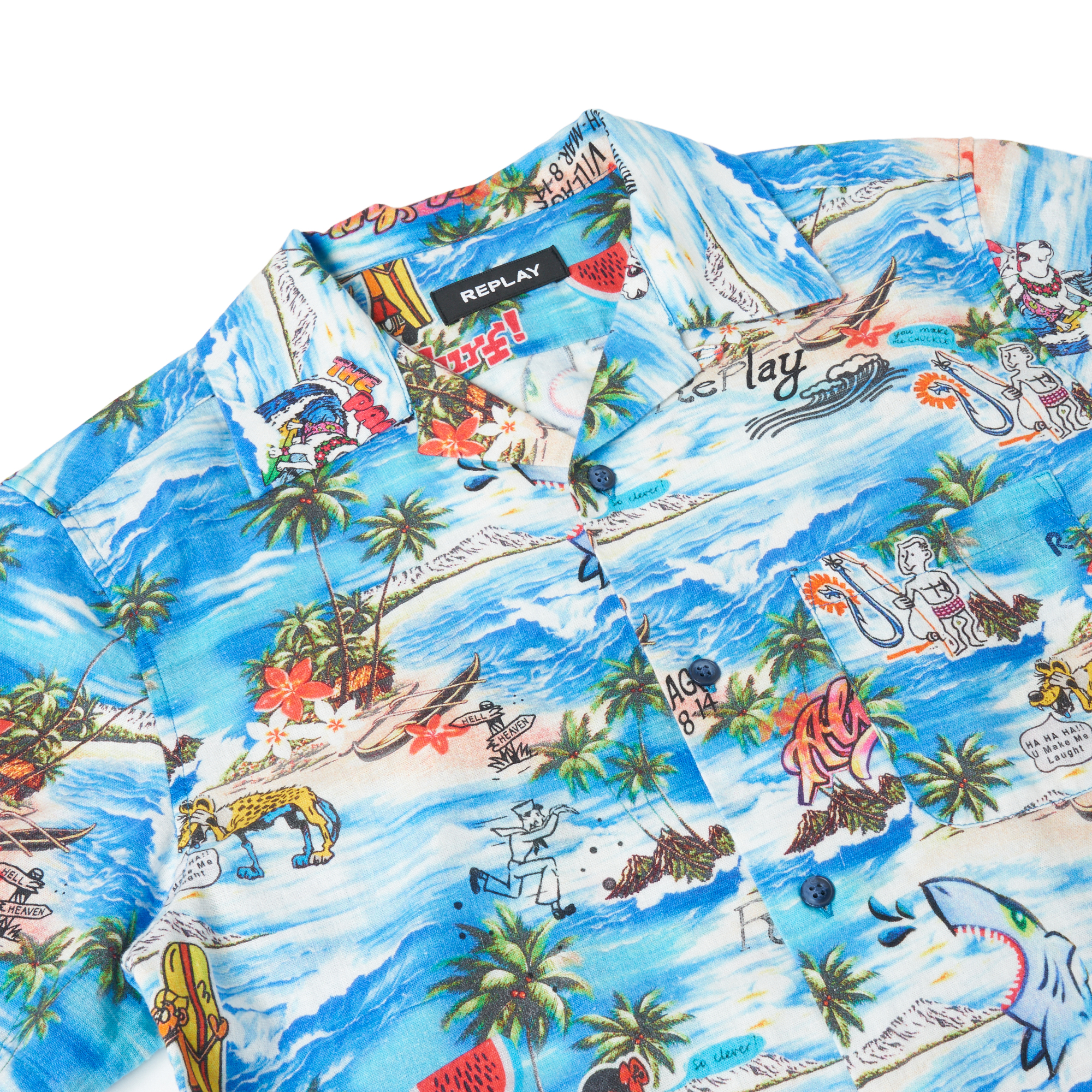 ハワイアンプリントアロハシャツ 詳細画像 ブルーハワイアンプリント 3